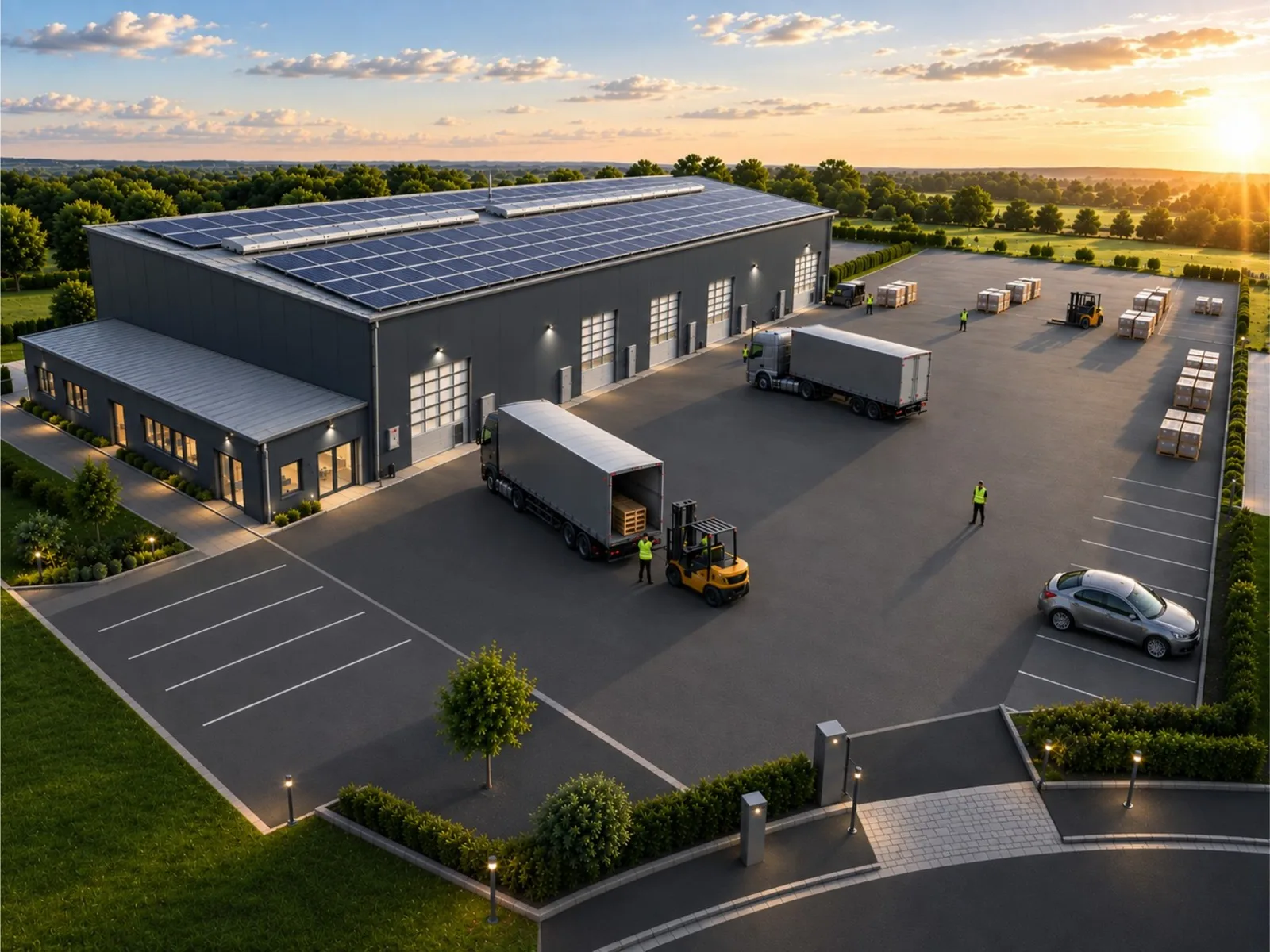 Visualisierung der geplanten neuen Halle in Wittorf aus der Vogelperspektive